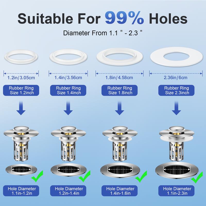 Universal 2-in-1 Bathroom Sink Stopper