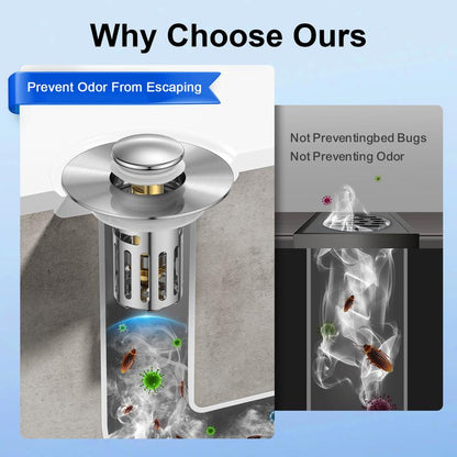 Universal 2-in-1 Bathroom Sink Stopper