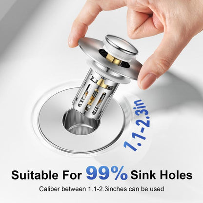 Universal 2-in-1 Bathroom Sink Stopper