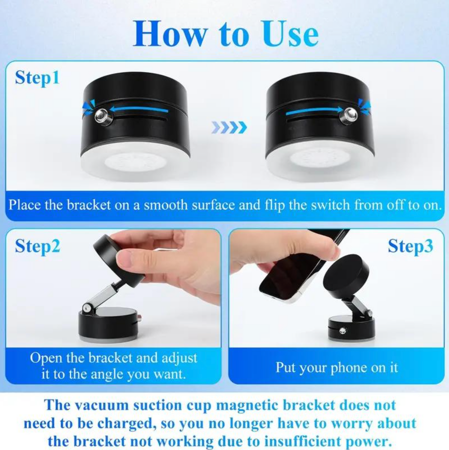Vacuum Sealed Portable Phone Mount