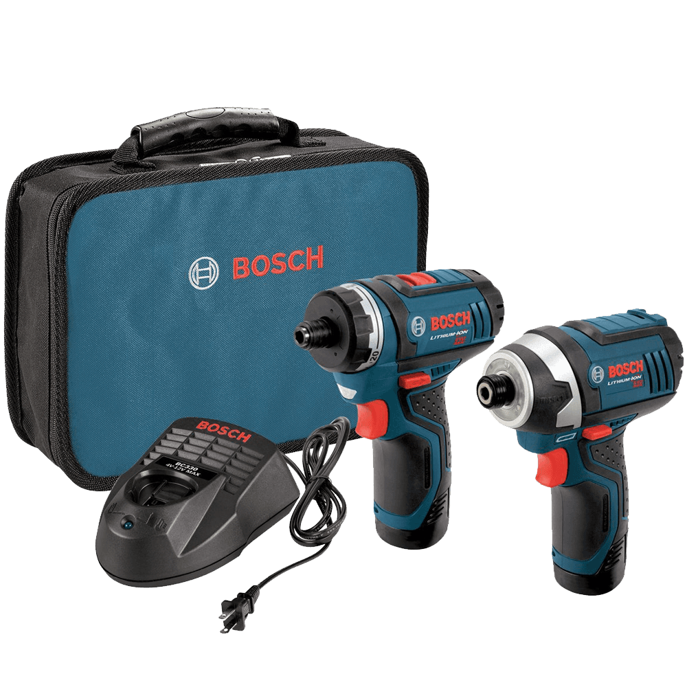 Bosch CLPK27-120 12-Volt Max Lithium-Ion 2-Tool Combo Kit Drill Driver and Impact Driver with 2 Batteries Charger and Case