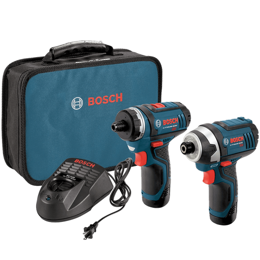 Bosch CLPK27-120 12-Volt Max Lithium-Ion 2-Tool Combo Kit Drill Driver and Impact Driver with 2 Batteries Charger and Case