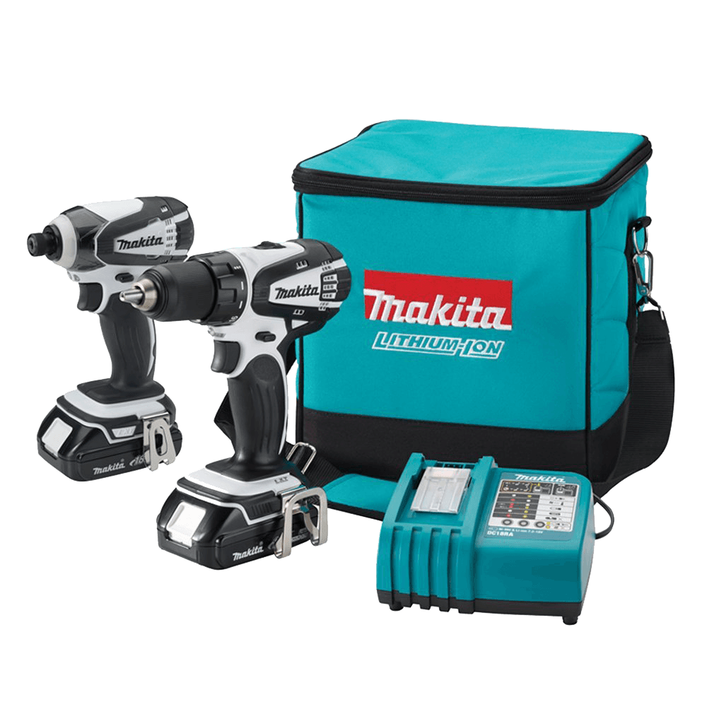 Makita LCT200W 18-Volt Compact Lithium-Ion Cordless Combo Kit 2-Piece