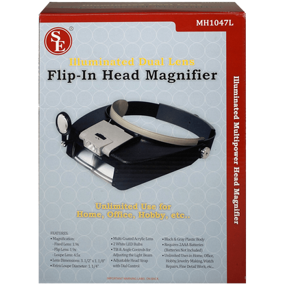 SE MH1047L Illuminated Multipower LED Binohead Magnifier